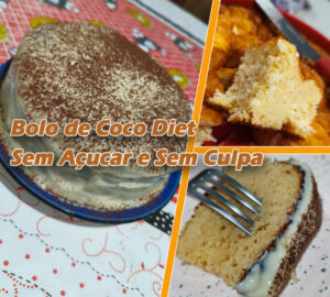 mix de fotos de bolo de coco diet